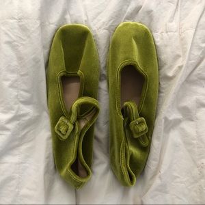 UO velvet Mary Jane flats